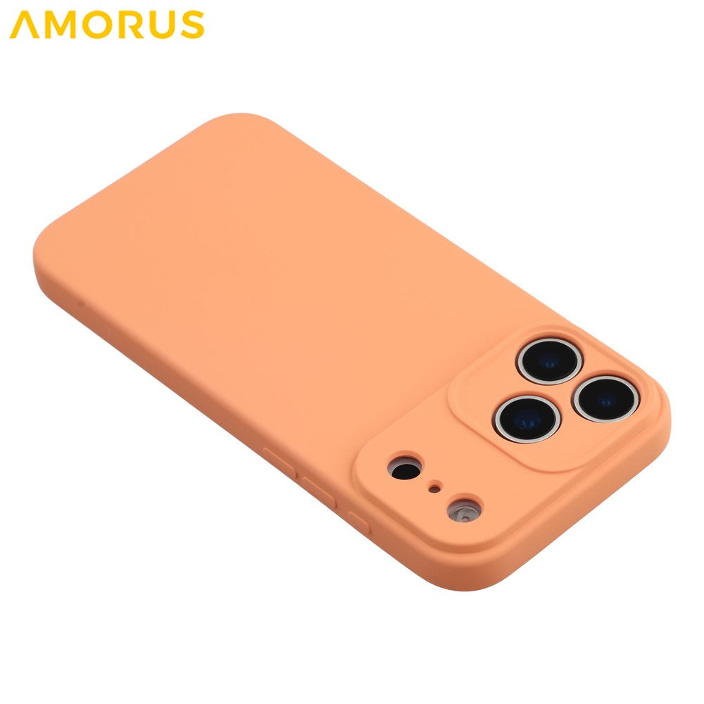 AMORUS For iPhone 17 Pro Max Case Precise Cutouts TPU Fiber Lining Shockproof Phone Cover - Orange