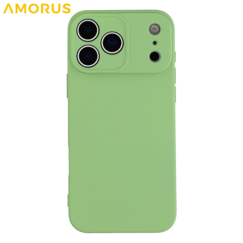 AMORUS For iPhone 17 Pro Max Case Precise Cutouts TPU Fiber Lining Shockproof Phone Cover - Green