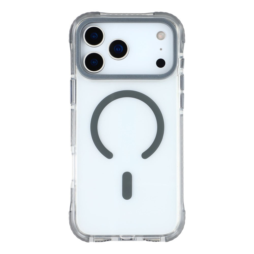 MUTURAL For iPhone 17 Pro Max Case Compatible with MagSafe Reinforced Corners PC + TPU Clear Phone Cover - Dark Grey