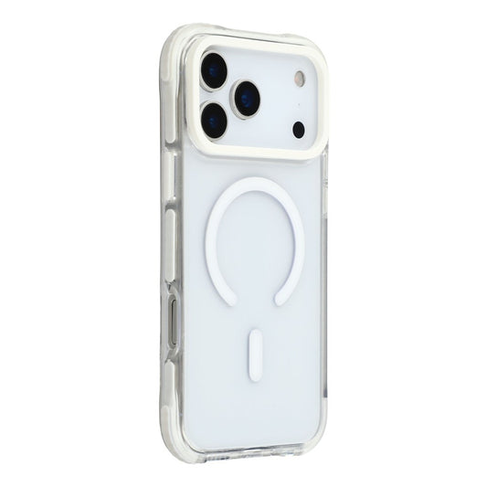 MUTURAL For iPhone 17 Pro Max Case Compatible with MagSafe Reinforced Corners PC + TPU Clear Phone Cover - White