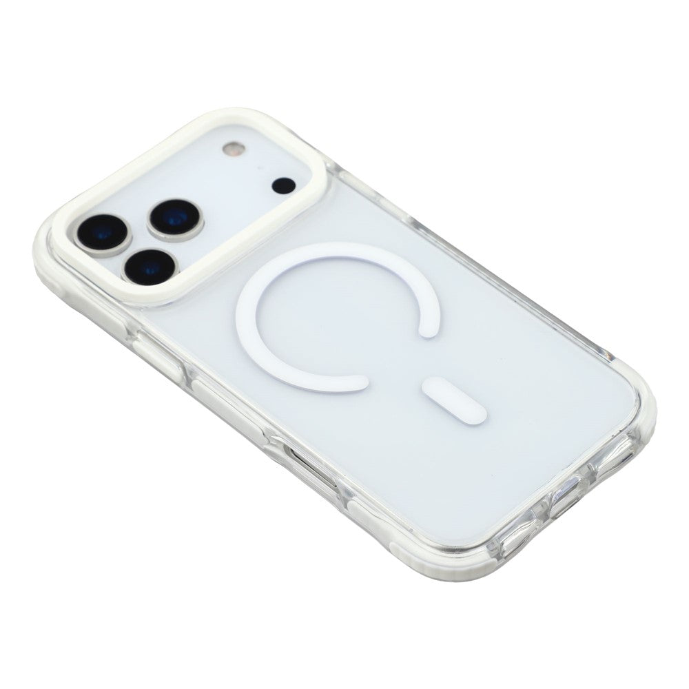 MUTURAL For iPhone 17 Pro Max Case Compatible with MagSafe Reinforced Corners PC + TPU Clear Phone Cover - White