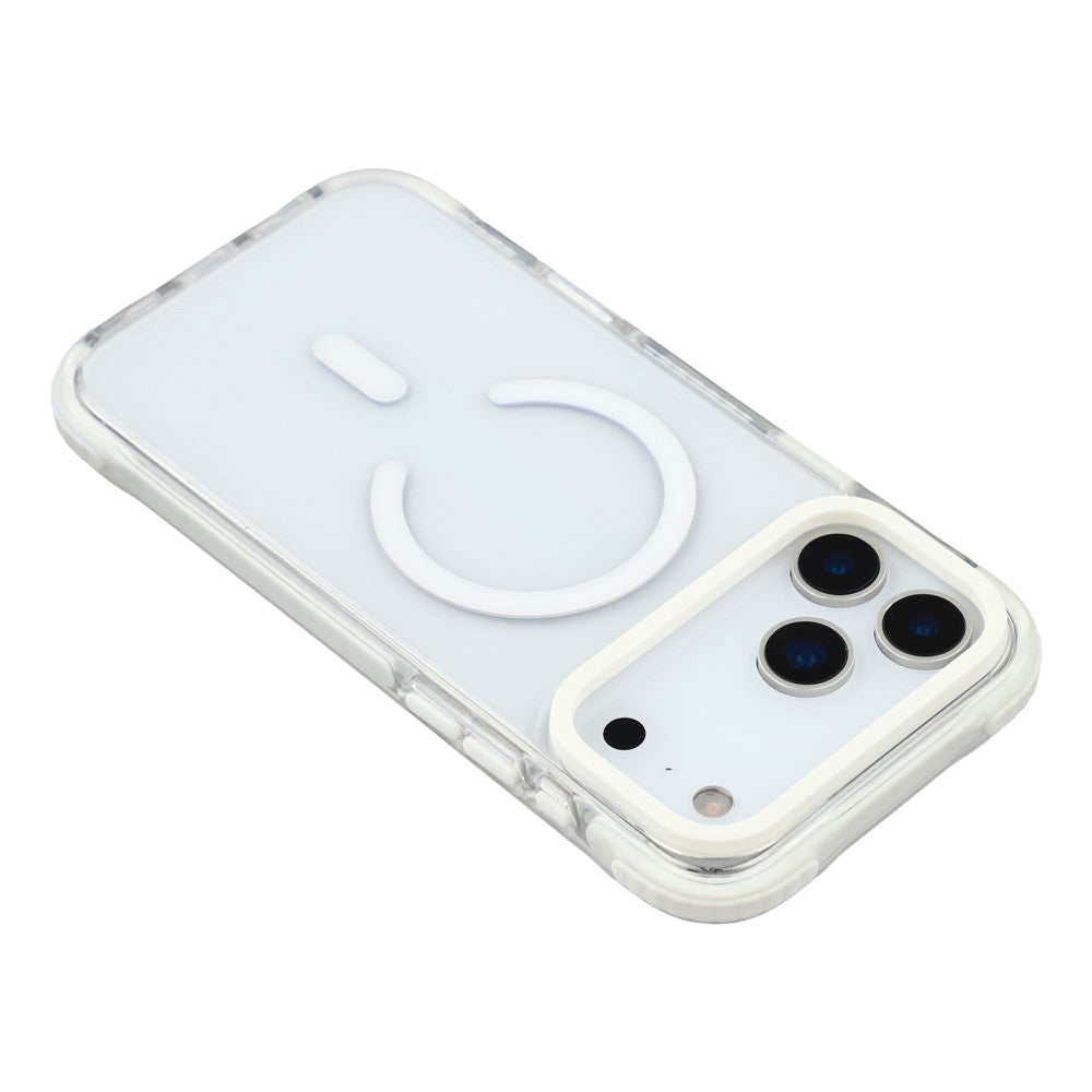 MUTURAL For iPhone 17 Pro Max Case Compatible with MagSafe Reinforced Corners PC + TPU Clear Phone Cover - White