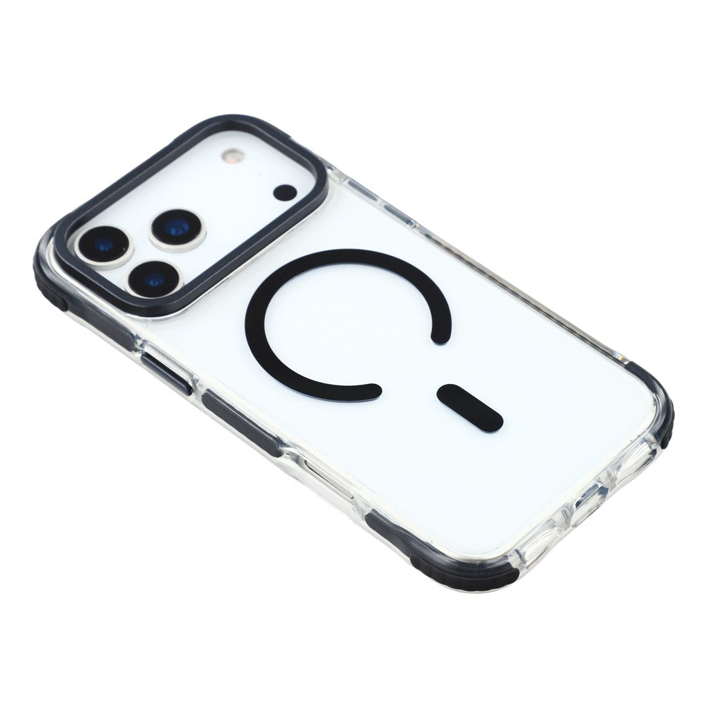 MUTURAL For iPhone 17 Pro Max Case Compatible with MagSafe Reinforced Corners PC + TPU Clear Phone Cover - Black