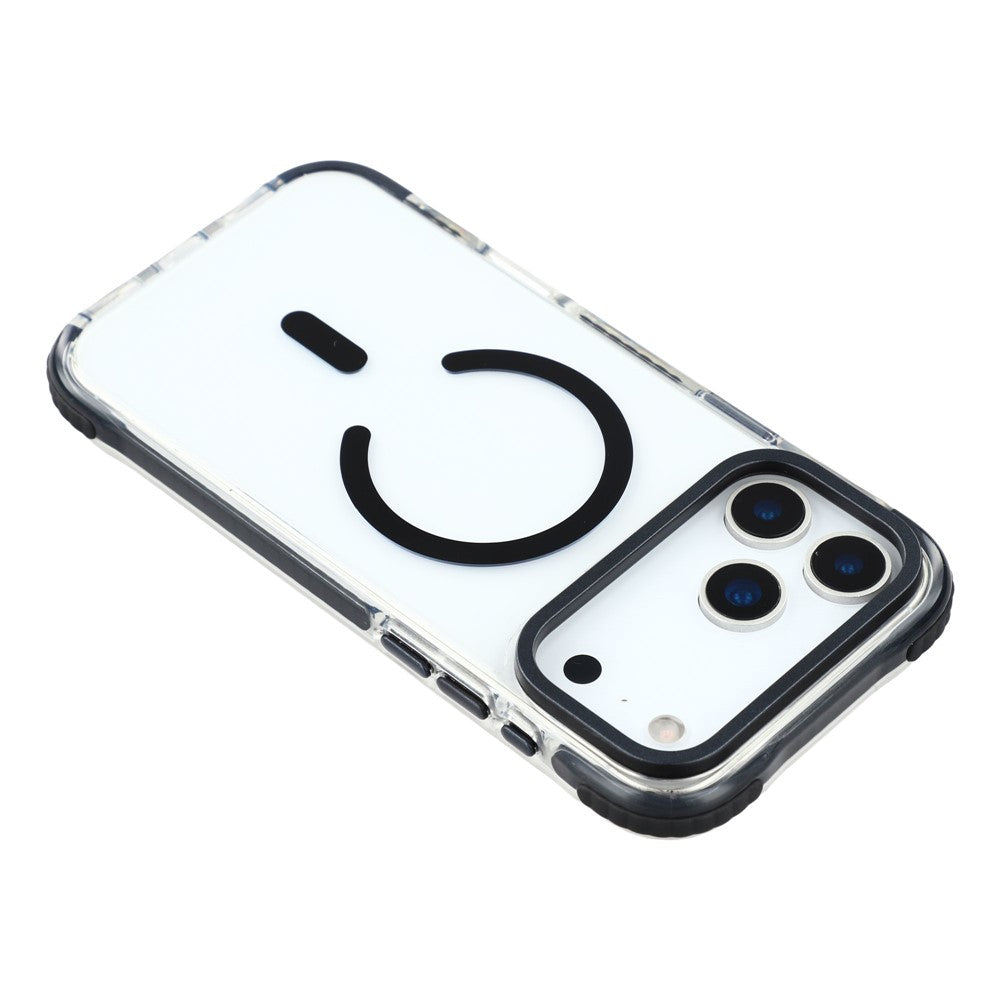 MUTURAL For iPhone 17 Pro Max Case Compatible with MagSafe Reinforced Corners PC + TPU Clear Phone Cover - Black