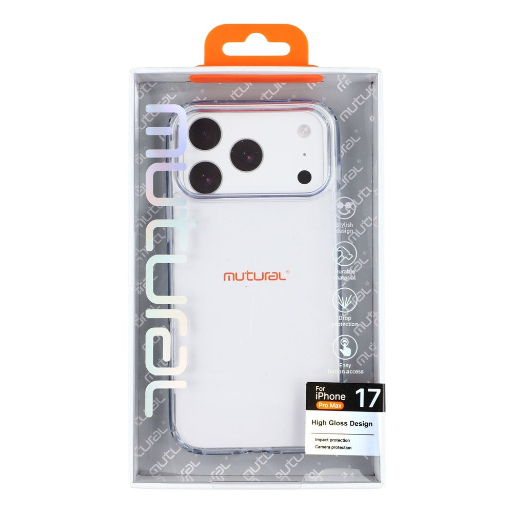MUTURAL For iPhone 17 Pro Max Case Rounded Edge TPU + PC Clear Phone Cover