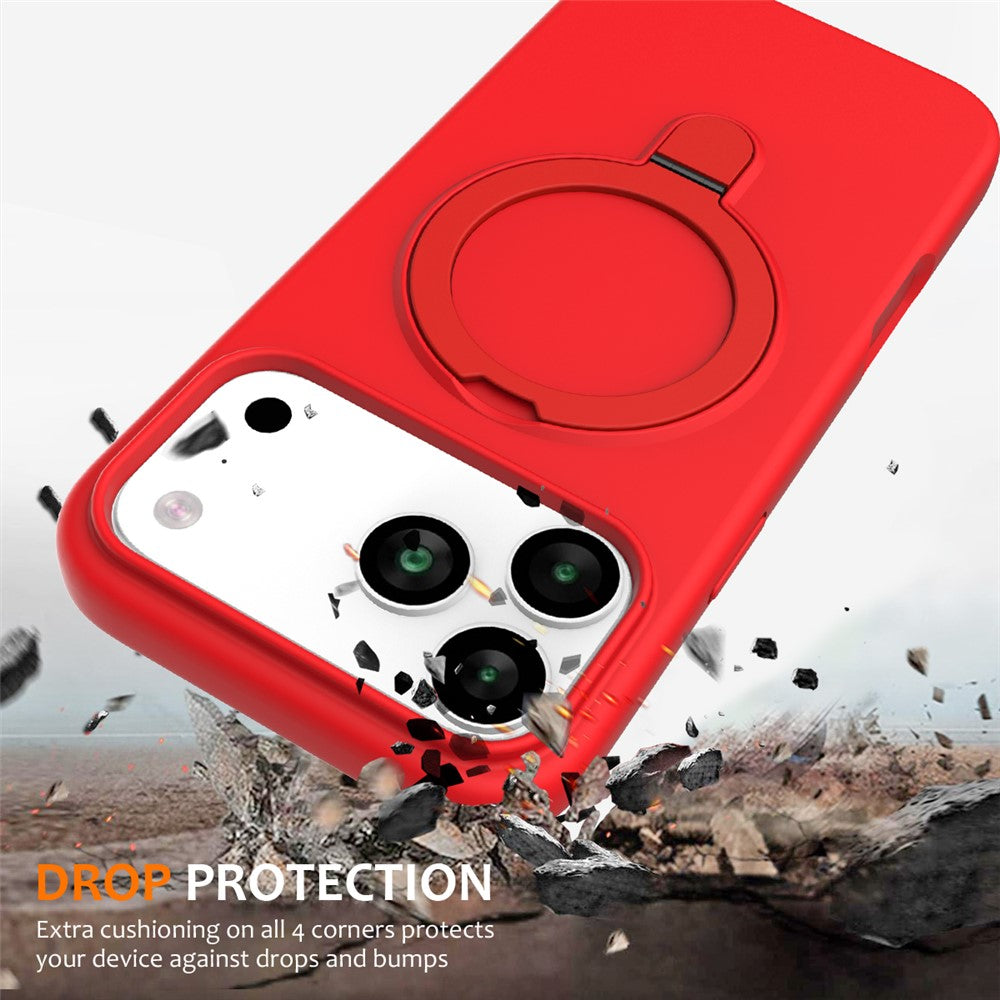 For iPhone 17 Pro Max Case Compatible with MagSafe Kickstand PC + Silicone Phone Cover - Red