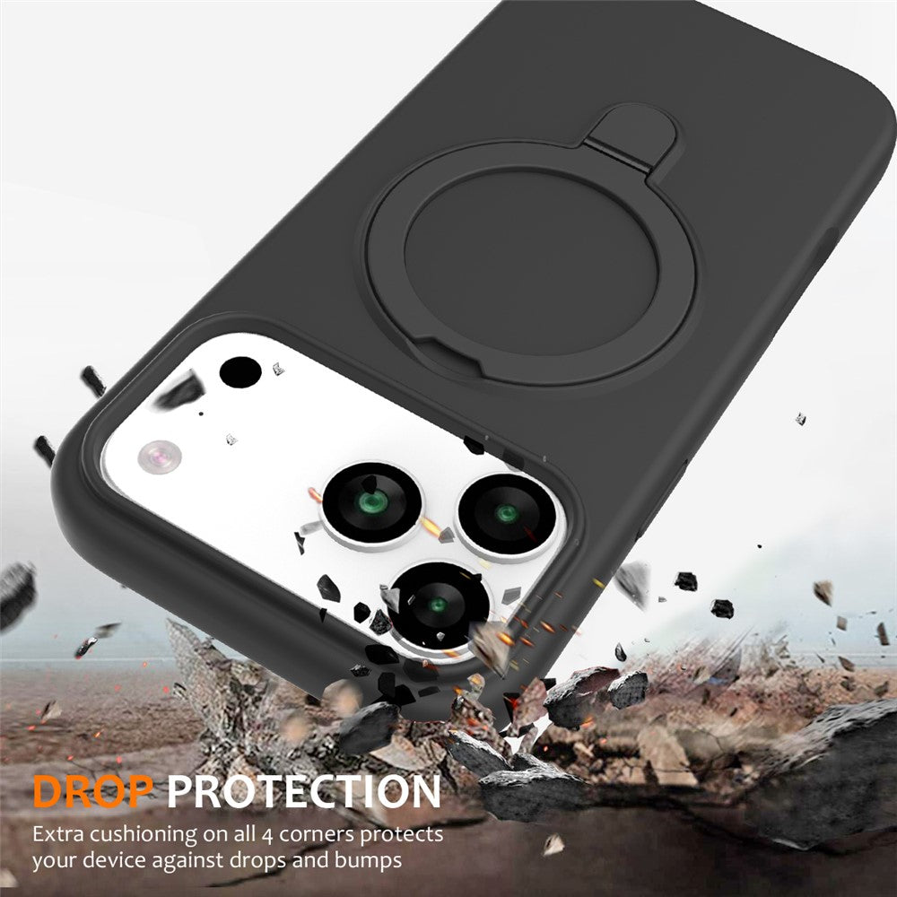 For iPhone 17 Pro Max Case Compatible with MagSafe Kickstand PC + Silicone Phone Cover - Black Grey