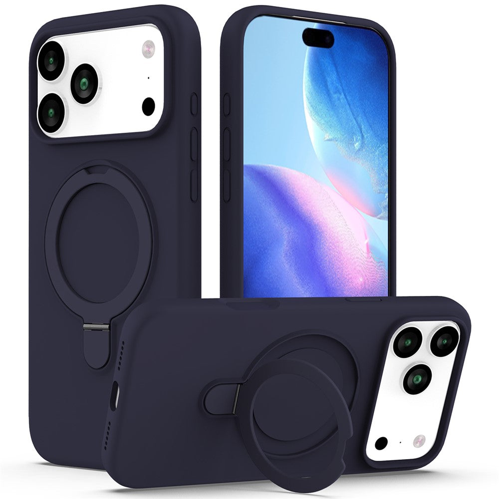 For iPhone 17 Pro Max Case Compatible with MagSafe Kickstand PC + Silicone Phone Cover - Midnight Blue