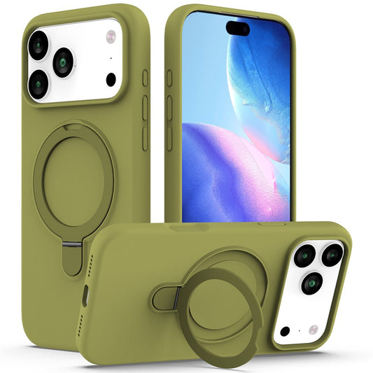 For iPhone 17 Pro Max Case Compatible with MagSafe Kickstand PC + Silicone Phone Cover - Green