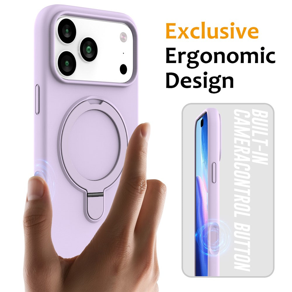 For iPhone 17 Pro Max Case Compatible with MagSafe Kickstand PC + Silicone Phone Cover - Purple
