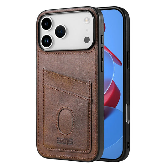 AZNS K1 Series For iPhone 17 Pro Max Case Calf Texture Anti-Drop PU + TPU Phone Cover - Coffee