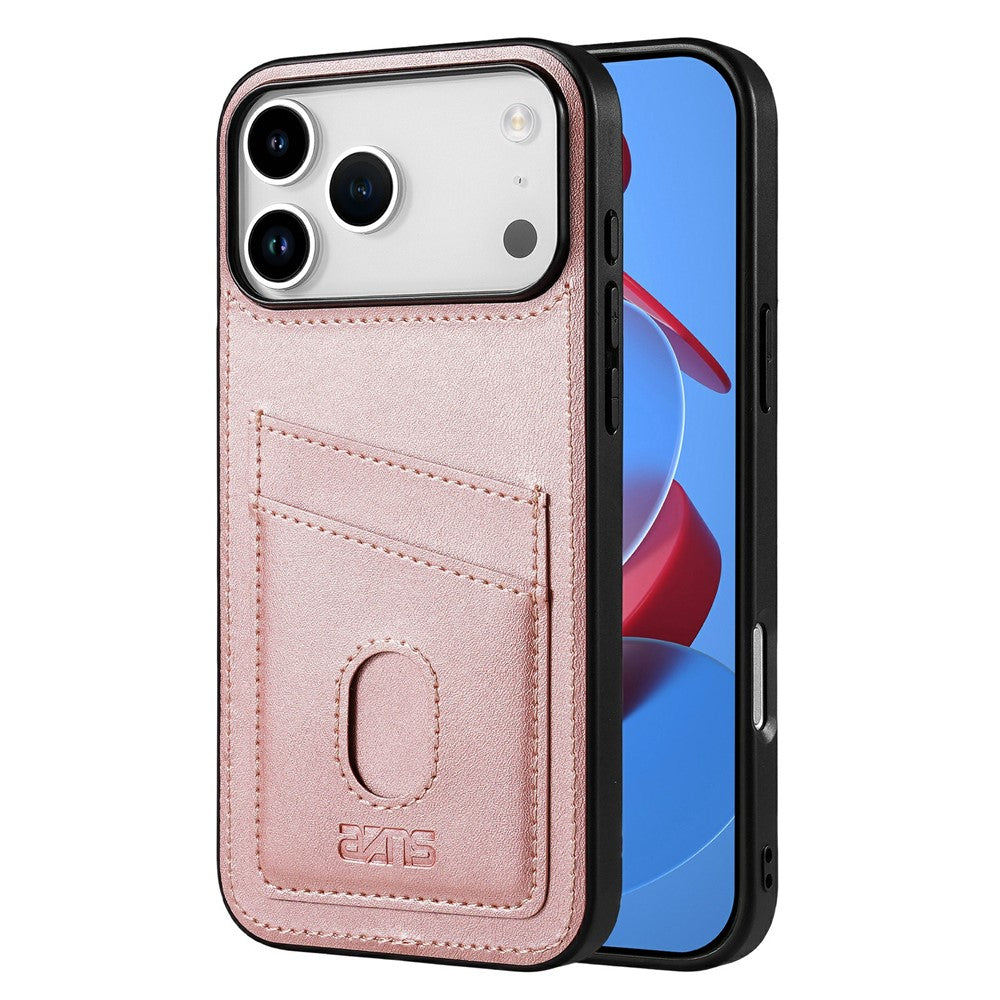 AZNS K1 Series For iPhone 17 Pro Max Case Calf Texture Anti-Drop PU + TPU Phone Cover - Rose Gold