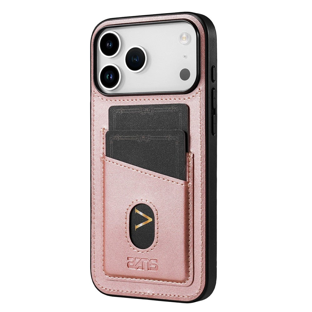 AZNS K1 Series For iPhone 17 Pro Max Case Calf Texture Anti-Drop PU + TPU Phone Cover - Rose Gold