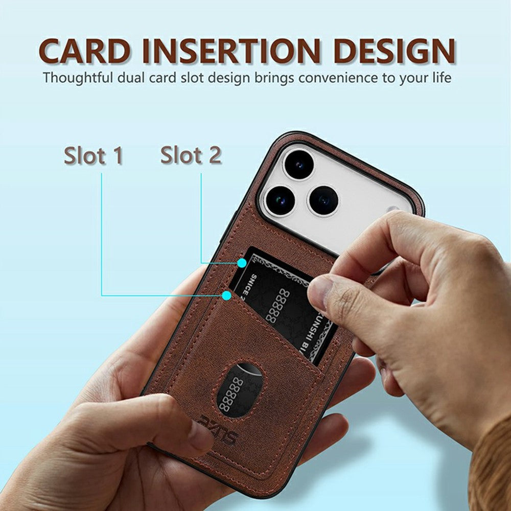 AZNS K1 Series For iPhone 17 Pro Max Case Calf Texture Anti-Drop PU + TPU Phone Cover - Rose Gold