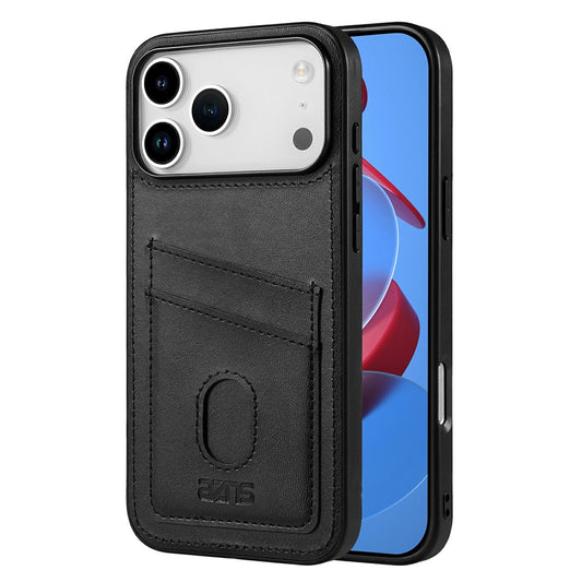 AZNS K1 Series For iPhone 17 Pro Max Case Calf Texture Anti-Drop PU + TPU Phone Cover - Black