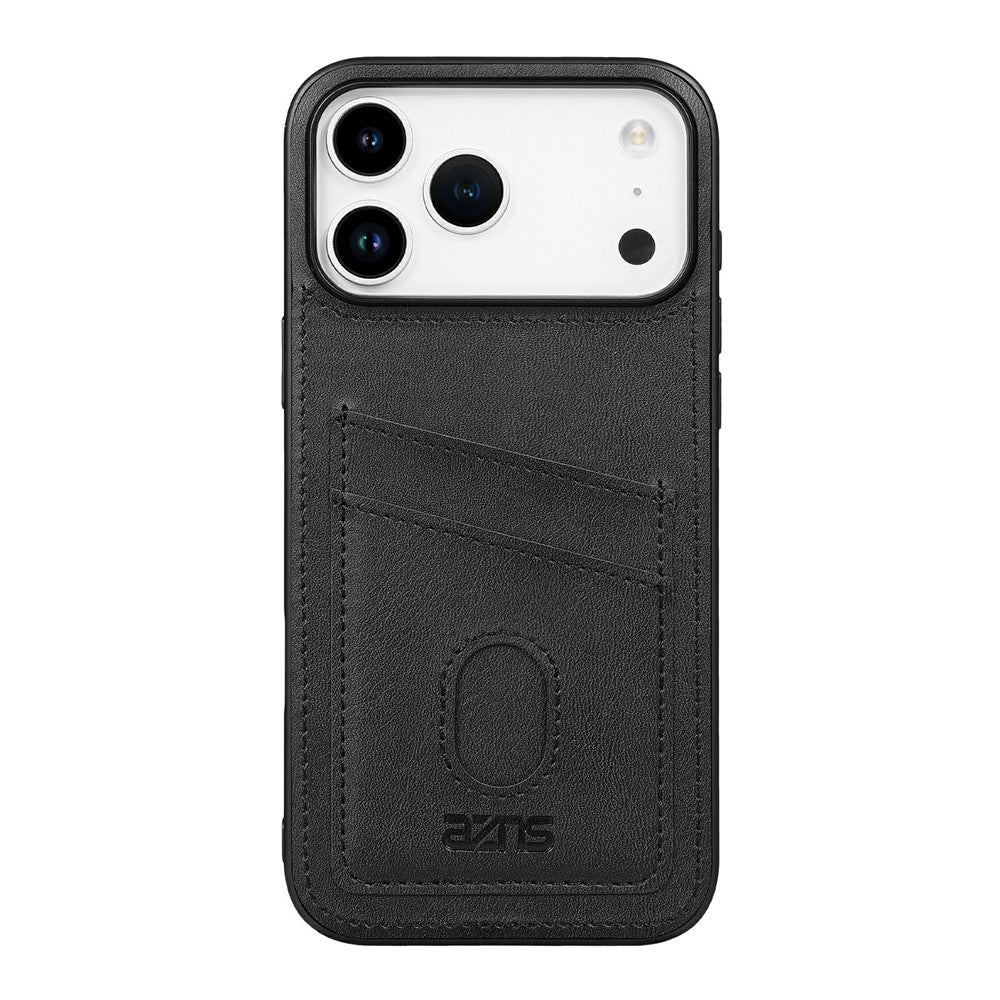 AZNS K1 Series For iPhone 17 Pro Max Case Calf Texture Anti-Drop PU + TPU Phone Cover - Black