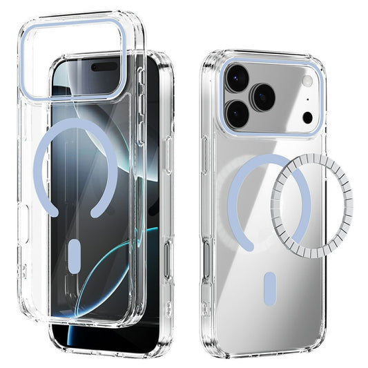 ABEEL For iPhone 17 Pro Max Case Compatible with MagSafe Anti Scratch Clear TPU PC Phone Back Cover - Baby Blue