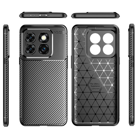 For OnePlus Ace Pro 5G / 10T 5G Carbon Fiber Texture Phone Case Anti-drop Protective TPU Back Cover - Black