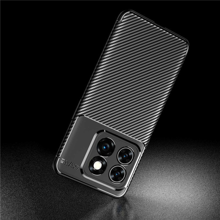For OnePlus Ace Pro 5G / 10T 5G Carbon Fiber Texture Phone Case Anti-drop Protective TPU Back Cover - Black