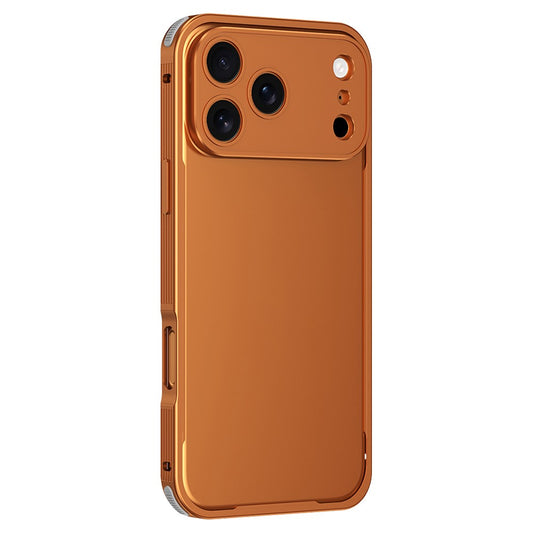 For iPhone 17 Pro Max Bumper Case Heat Dissipation Aluminium Alloy Phone Shell with Buckle / Camera Lid - Orange