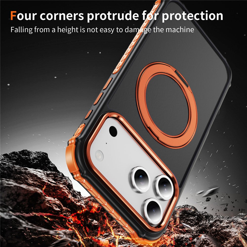 For iPhone 17 Pro Max Case Compatible with MagSafe Skin Touch Airbag Anti Drop TPU + PC Phone Cover - Orange