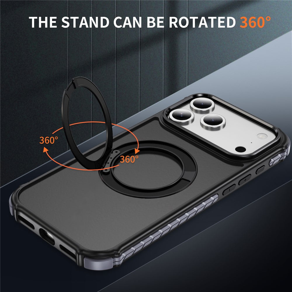 For iPhone 17 Pro Max Case Compatible with MagSafe Skin Touch Airbag Anti Drop TPU + PC Phone Cover - Black