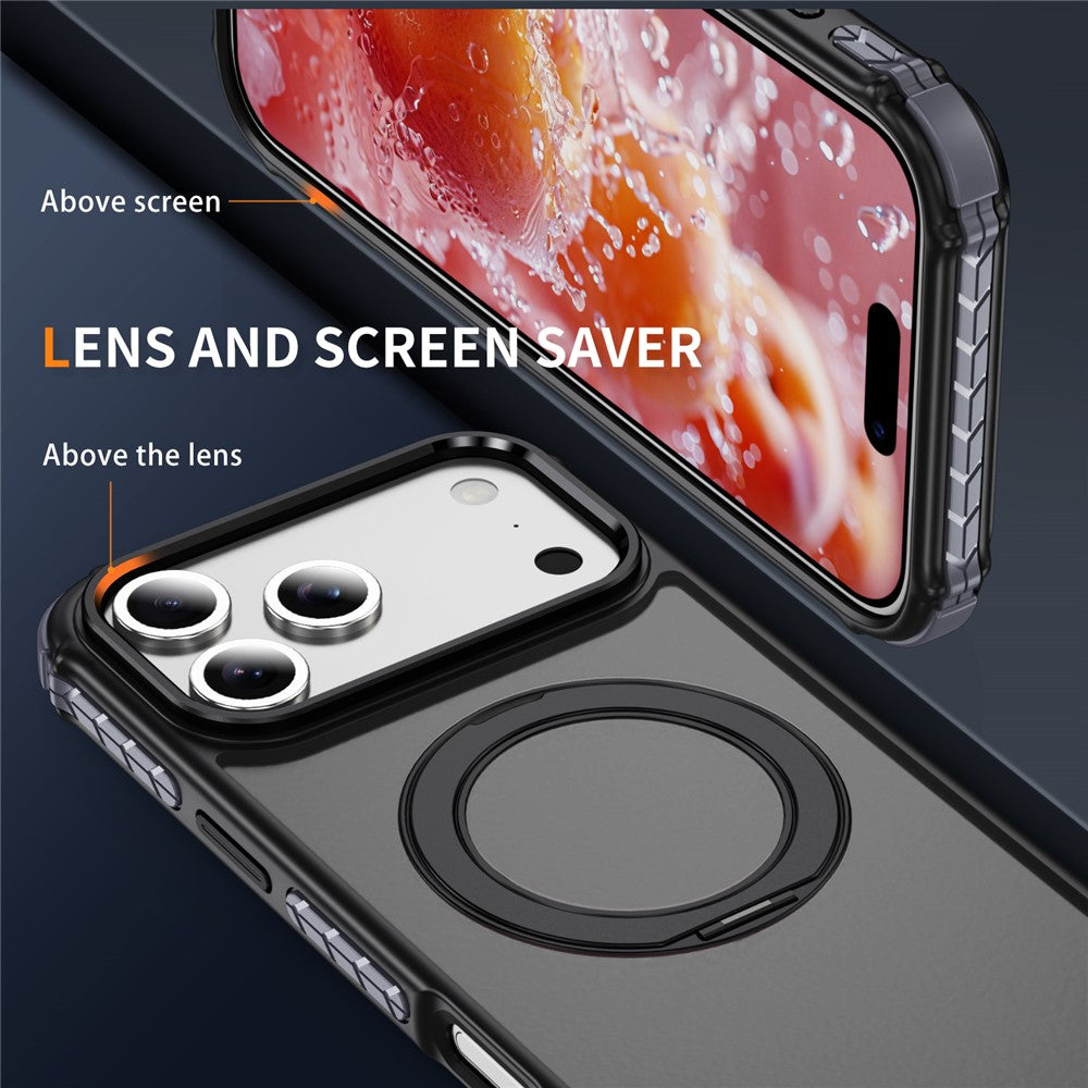 For iPhone 17 Pro Max Case Compatible with MagSafe Skin Touch Airbag Anti Drop TPU + PC Phone Cover - Black