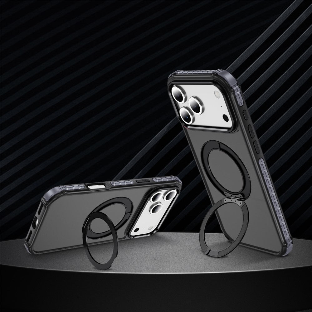 For iPhone 17 Pro Max Case Compatible with MagSafe Skin Touch Airbag Anti Drop TPU + PC Phone Cover - Black