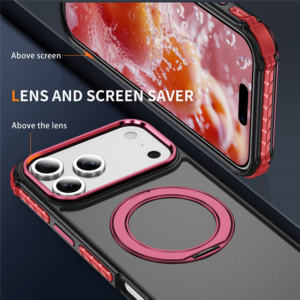 For iPhone 17 Pro Max Case Compatible with MagSafe Skin Touch Airbag Anti Drop TPU + PC Phone Cover - Red