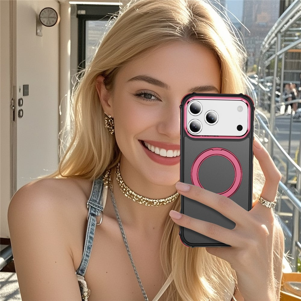 For iPhone 17 Pro Max Case Compatible with MagSafe Skin Touch Airbag Anti Drop TPU + PC Phone Cover - Red