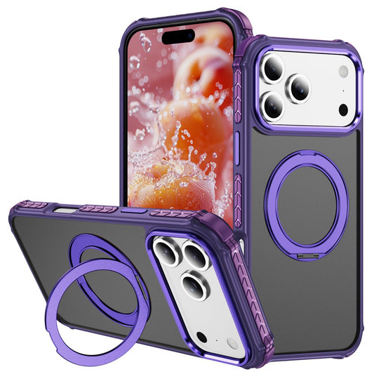 For iPhone 17 Pro Max Case Compatible with MagSafe Skin Touch Airbag Anti Drop TPU + PC Phone Cover - Dark Purple
