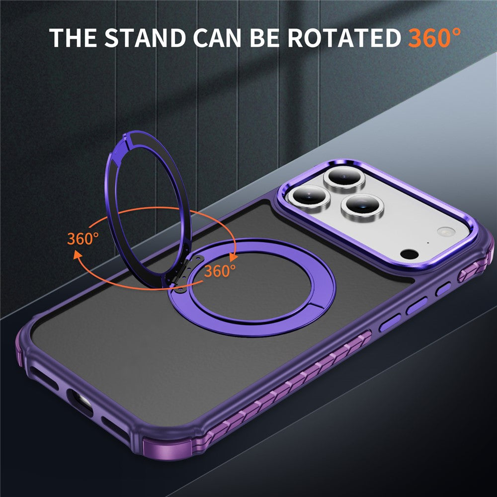 For iPhone 17 Pro Max Case Compatible with MagSafe Skin Touch Airbag Anti Drop TPU + PC Phone Cover - Dark Purple