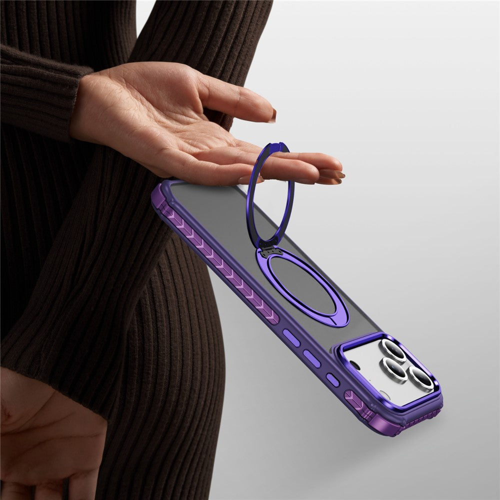 For iPhone 17 Pro Max Case Compatible with MagSafe Skin Touch Airbag Anti Drop TPU + PC Phone Cover - Dark Purple