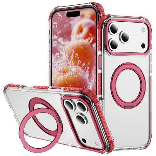 For iPhone 17 Pro Max Case Compatible with MagSafe Airbag Anti Drop TPU + PC Clear Phone Cover - Red