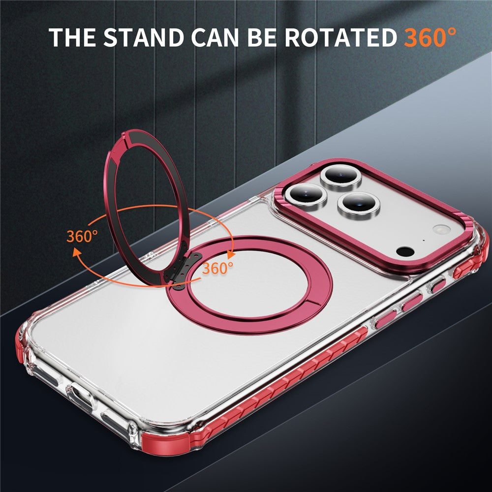 For iPhone 17 Pro Max Case Compatible with MagSafe Airbag Anti Drop TPU + PC Clear Phone Cover - Red