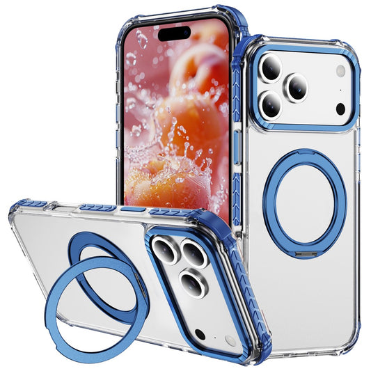 For iPhone 17 Pro Max Case Compatible with MagSafe Airbag Anti Drop TPU + PC Clear Phone Cover - Blue