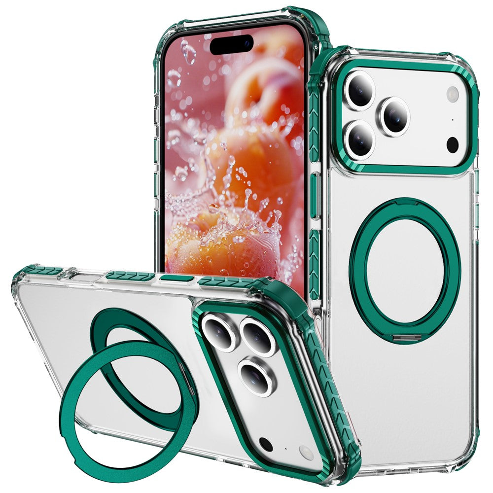For iPhone 17 Pro Max Case Compatible with MagSafe Airbag Anti Drop TPU + PC Clear Phone Cover - Green