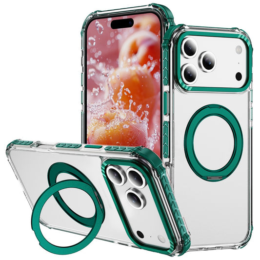 For iPhone 17 Pro Max Case Compatible with MagSafe Airbag Anti Drop TPU + PC Clear Phone Cover - Green