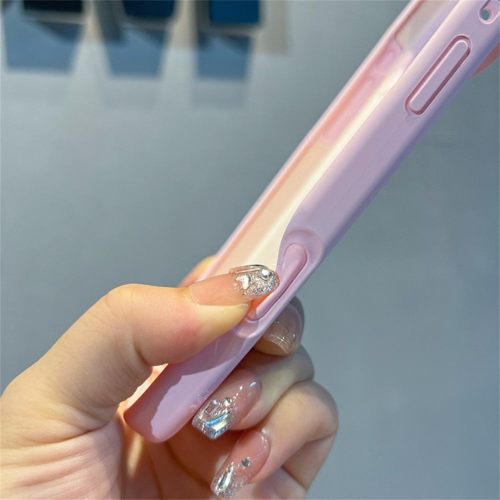 For iPhone 17 Pro Max Case Soft Microfiber Lining Liquid Silicone + PC Phone Cover with Wrist Strap - Lilac Purple