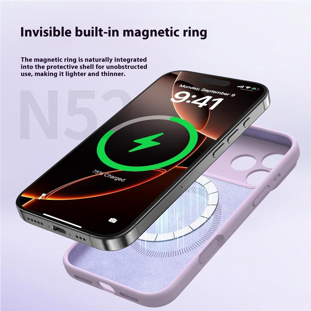 For iPhone 17 Pro Max Case Compatible with MagSafe Precise Cutouts Liquid Silicone Protective Back Cover - Light Purple