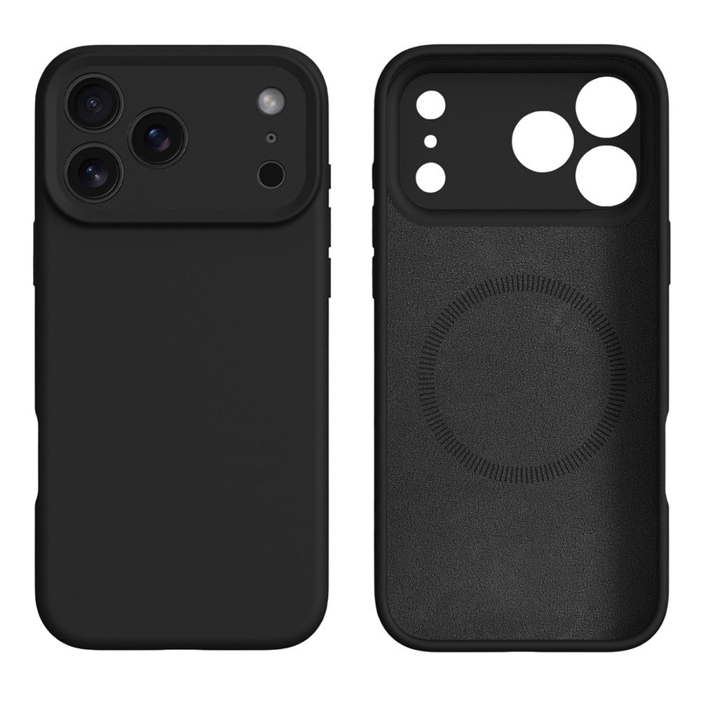 For iPhone 17 Pro Max Case Compatible with MagSafe Precise Cutouts Liquid Silicone Protective Back Cover - Black