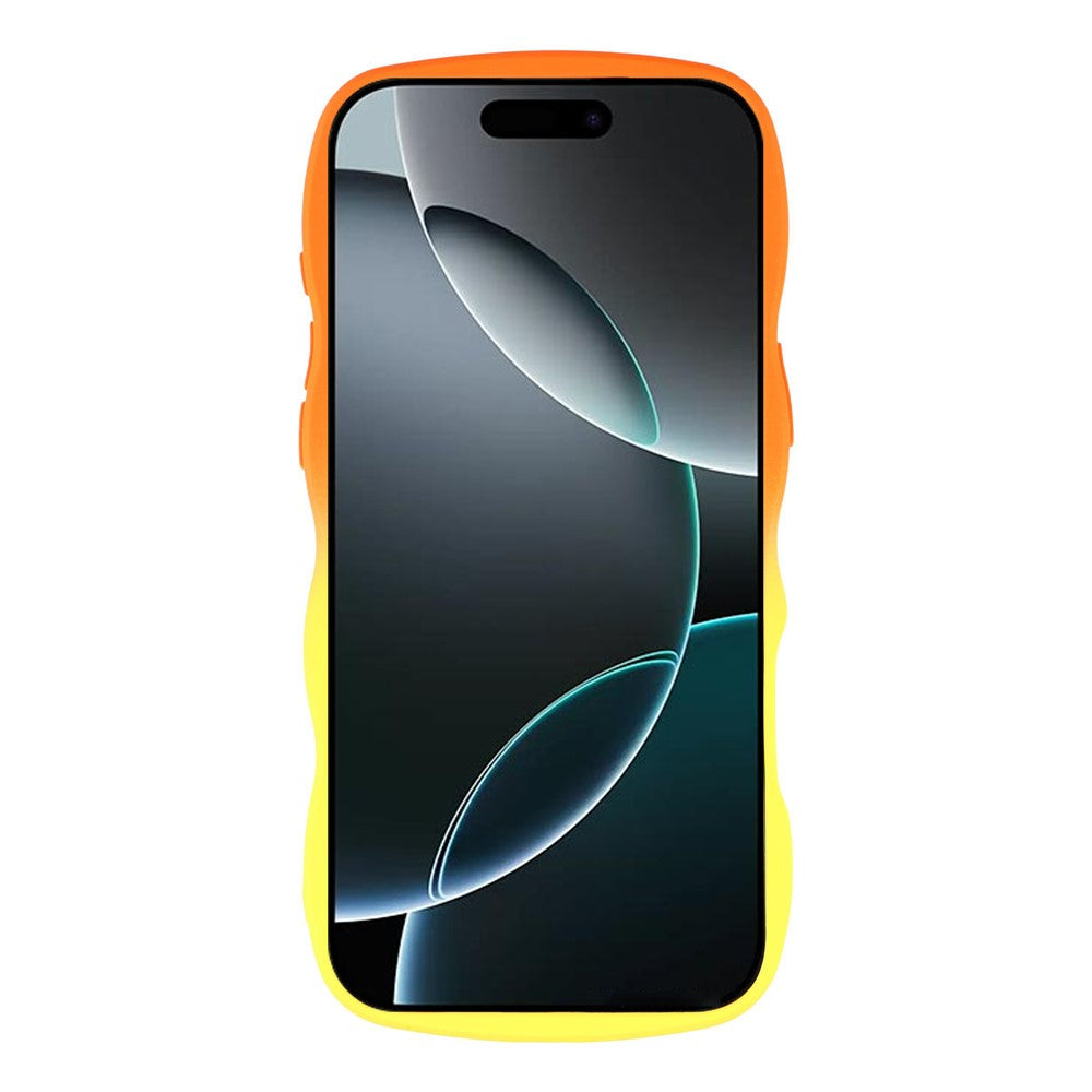 For iPhone 17 Pro Max Case Gradient Color Rubberized TPU Phone Cover - Orange + Yellow