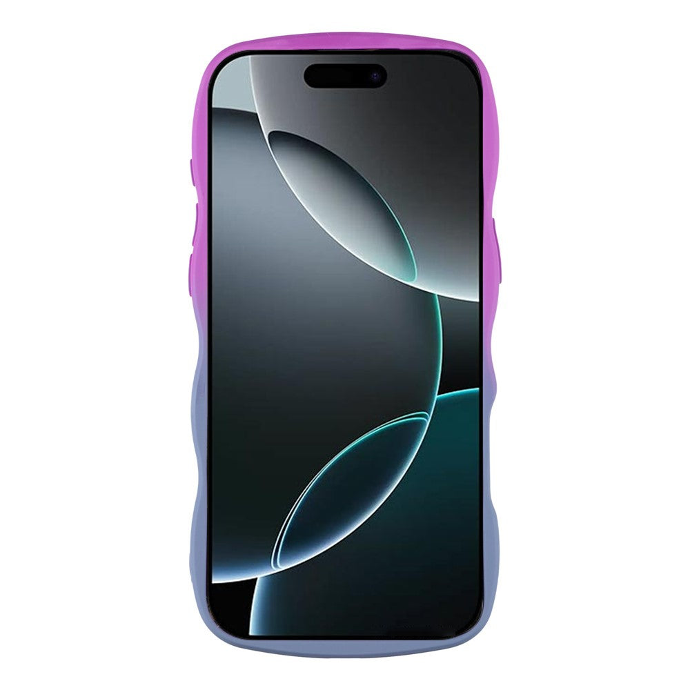 For iPhone 17 Pro Max Case Gradient Color Rubberized TPU Phone Cover - Purple + Lavender Grey