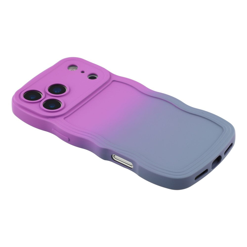 For iPhone 17 Pro Max Case Gradient Color Rubberized TPU Phone Cover - Purple + Lavender Grey