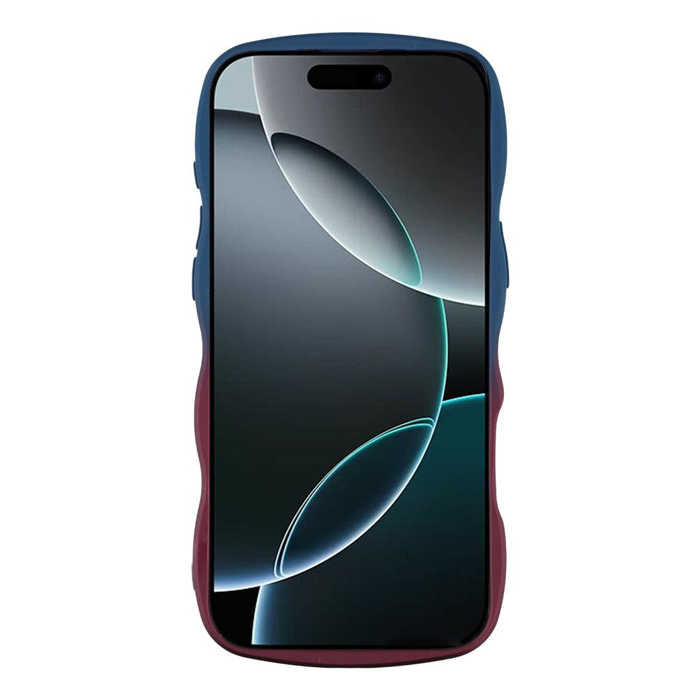 For iPhone 17 Pro Max Case Gradient Color Rubberized TPU Phone Cover - Sapphire + Dark Purple