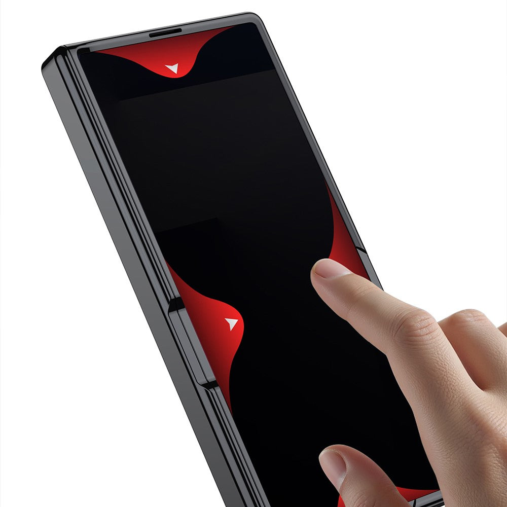 GKK For Samsung Galaxy Z Fold7 5G Case Hard PC + Privacy Tempered Glass Film Phone Cover with Kickstand - Black