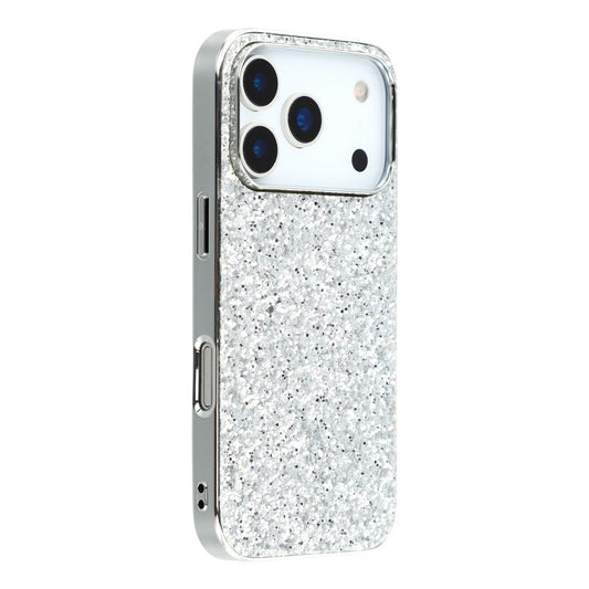 For iPhone 17 Pro Max Case TPU + PC Sparkling Glitter Phone Back Cover - Silver