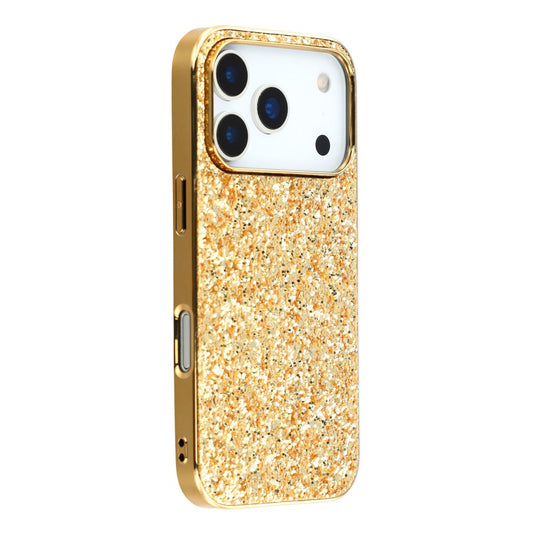 For iPhone 17 Pro Max Case TPU + PC Sparkling Glitter Phone Back Cover - Gold