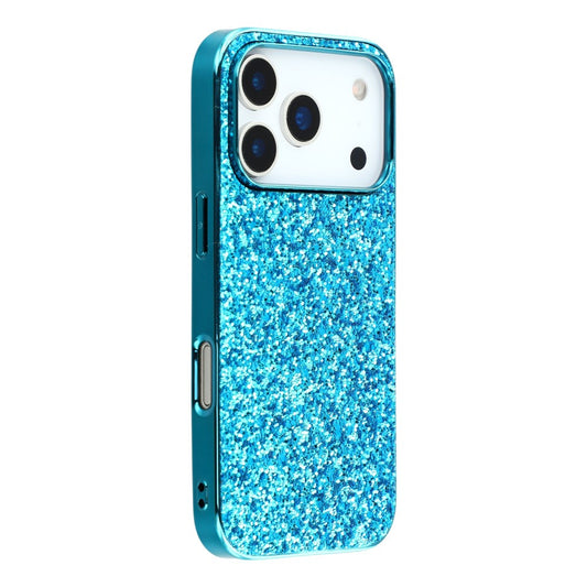 For iPhone 17 Pro Max Case TPU + PC Sparkling Glitter Phone Back Cover - Blue