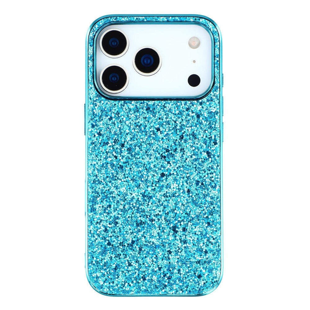 For iPhone 17 Pro Max Case TPU + PC Sparkling Glitter Phone Back Cover - Blue
